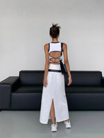 Load image into Gallery viewer, Double Buckle Cutout Tank in White