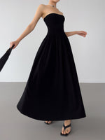 Load image into Gallery viewer, Bustier Stretch Maxi Dress in Black- M