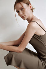 Load image into Gallery viewer, Korean Luiu Slip Cami Dress in Brown