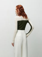Load image into Gallery viewer, Duo Tone Long Sleeve Knit Top in Green