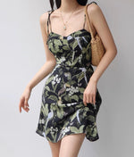 Load image into Gallery viewer, Marjorca Floral Tie Strap Mini Dress in Print