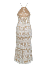 Load image into Gallery viewer, Drop Back Lace Mermaid Dress in White
