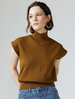 Load image into Gallery viewer, Giselle Knitted Top in Hazelnut Brown