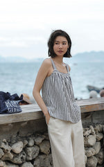 Load image into Gallery viewer, Seersucker Striped Top in Black/White