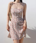 Load image into Gallery viewer, Bermeo Floral Cami Tie Strap Mini Dress in White