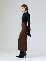 Load image into Gallery viewer, Sleek Maxi Skirt in Brown