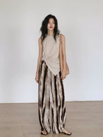 Load image into Gallery viewer, Sleeveless Drape Shirring Top in Beige