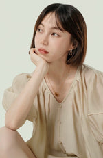 Load image into Gallery viewer, Crepe Blouson Top + Shorts Set