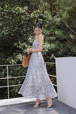 Load image into Gallery viewer, Floral Bustier Cami Dress in White/Blue