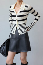 Load image into Gallery viewer, A-Line Faux Leather Mini Skirt in Black