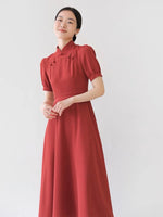 Load image into Gallery viewer, Valentina A-line Cheongsam Dress in Red