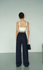 Load image into Gallery viewer, Classic Wide Leg Trousers in Navy