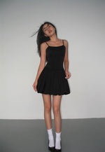 Load image into Gallery viewer, Drop Waist Bubble Cami Mini Dress in Black
