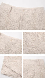 Load image into Gallery viewer, Floral Embroidered Shorts in Cream