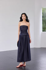 Load image into Gallery viewer, Bustier Top // Pocket Skirt Set in Navy