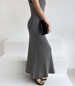 Load image into Gallery viewer, Knitted Sleeveless Dress in Black/White