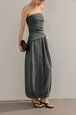 Load image into Gallery viewer, Bustier Top // Pocket Skirt Set in Grey