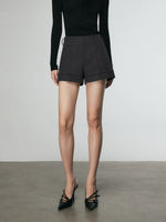 Load image into Gallery viewer, Tailored Mini Shorts in Grey