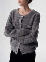 Load image into Gallery viewer, Relaxed Wool Cardigan in Grey