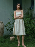 Load image into Gallery viewer, Textured Cami Mid Dress in Cream