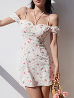 Load image into Gallery viewer, 2-Way Floral Mini Dress in White