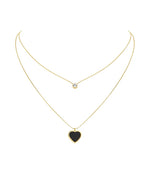 Load image into Gallery viewer, Double Chain Heart Diamante Necklace