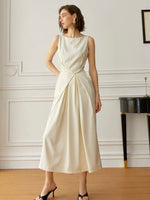 Load image into Gallery viewer, Cami Pin Midi Dress in Cream