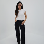 Load image into Gallery viewer, Pointelle Baby Tee in White