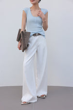 Load image into Gallery viewer, Cotton Wide Leg Jeans in White