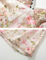 Load image into Gallery viewer, Brielle Floral Empire Satin Dress in Pink