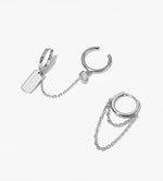 Load image into Gallery viewer, Asymmetric Hoop + Cuff Drape Earrings
