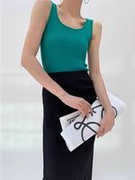 Load image into Gallery viewer, Ribbed U Neck Tank in Green