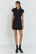 Load image into Gallery viewer, Korean Melanie Button Dress in Black