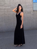 Load image into Gallery viewer, Racer Back Tank Maxi Dress in Black
