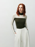 Load image into Gallery viewer, Duo Tone Long Sleeve Knit Top in Green
