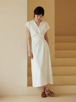 Load image into Gallery viewer, 2-Way Textured Tie Dress in White