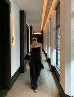 Load image into Gallery viewer, Bustier Pocket Maxi Jumpsuit in Black