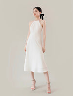 Load image into Gallery viewer, Beaded Cami Flare Midi Dress in White