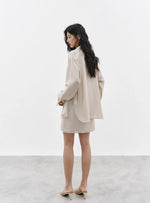 Load image into Gallery viewer, Tencel Blend Sheen Shirt in Oat Beige