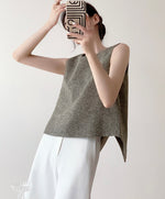 Load image into Gallery viewer, Asymmetric Overlap Top in Greige