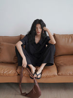 Load image into Gallery viewer, Classic Short Sleeve Shirt // Relaxed Pants Set in Black