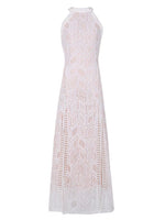Load image into Gallery viewer, Cutout Back Lace Slit Maxi Dress in White