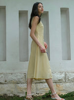 Load image into Gallery viewer, Boatneck Tailored Dress in Yellow