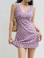 Load image into Gallery viewer, Berrie Floral Sleeveless Mini Dress in Purple