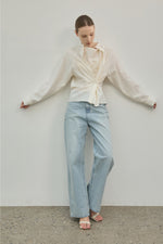 Load image into Gallery viewer, Korean Tie Denim Jeans in Blue