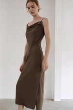 Load image into Gallery viewer, Korean Luiu Slip Cami Dress in Brown