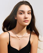 Load image into Gallery viewer, Double Chain Beaded Pearl Necklace