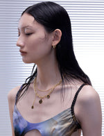 Load image into Gallery viewer, Gold Duo Wide Loop Earrings