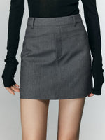 Load image into Gallery viewer, Tailored Mini Skirt in Grey