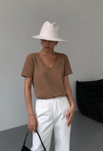 Load image into Gallery viewer, Classic U-Neck Tee in Brown